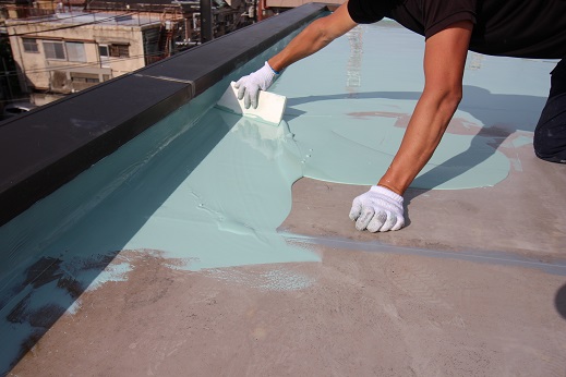 分譲マンションのウレタン塗膜での屋上防水工